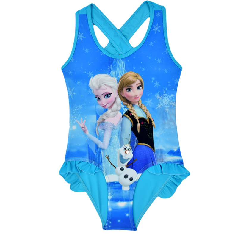 Girls Swimwear Anna Elsa Olaf Bikini Swimsuit Kids Ruffled Swimming Suit For Girl Children Bathing Suit