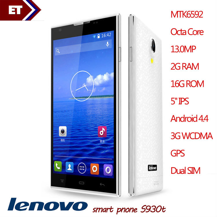 Original Lenovo S930t Phone 5 0 1920 1080 IPS Android 4 4 MTK6592 Octa Core Mobile