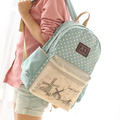 Japan And Korea Style Women Canvas Backpack School Bag For Girls