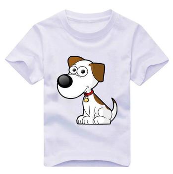 Новые дети майка мультфильм собака печать мальчик девочка футболка 2015 лето забавный хлопок Whtie детей унисекс топ тройники TZ205-911