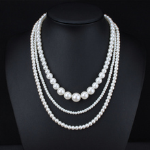 Newest Fashion Pearl Jewelry Accessories Multilayer Pearl Chain Necklace For Women Statement Choker Necklace Wholesale XLL154