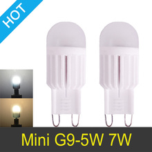LED Lamp G9 220V 5W 7W Mini LED G9 Bulb Lamp Ceramic Crystal High Power High Transmittance 360 Degree Spot Light Free Shipping
