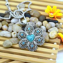 2015 New Vintage Look Tibetan Silver Jewelry Personalized Six Flowers in big one flower with heart