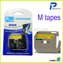 M tapes M-K631 MK631 compatible for P touch printers black on yellow tz Tape 12mm thermal paper label