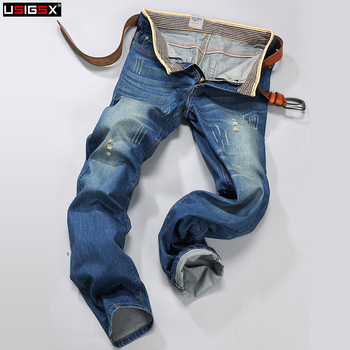 2015 новый молодежные мужчины тонкий прямые джинсы мужчины корейской приливной тонкий весной и летом свободного покроя брюки отверстие