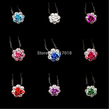 Wholesale 20pcs Lot Clear Crystal Rhinestone Rose Flower Hair Pin Clips Women Wedding Bridal Hair Jewelry