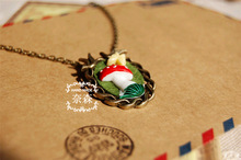 2015 colar Original zakka style butterfly mushrooms necklaces pendants for women handmade jewelry accessories