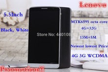 Original Lenovo A708 t MTK6595 Octa Core Cell Phones 13.0MP 4G RAM 32G ROM 5.5” IPS Mobile Phone Android 4.4 WCDMA GPS Dual SIM