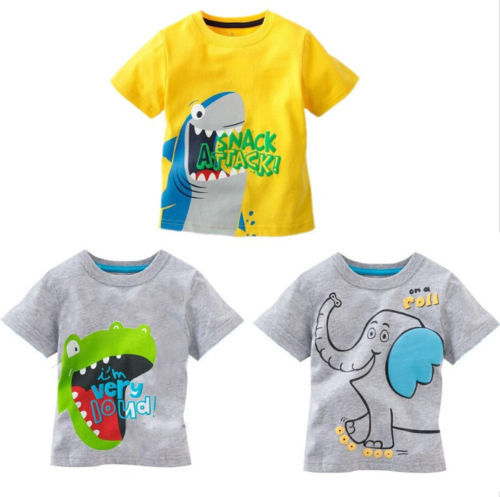 Free Shipping Baby Kids Boys Cartoon Tops T shirt Age 1 6 Years