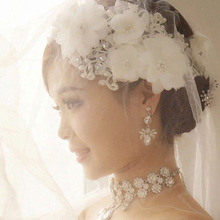 Lace Flower Frontlet Handcraft Bridal Wedding Hair Accessories  CA1T