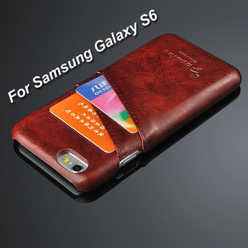 Для Samsung S6 кожа задней стороны обложки мода роскошные восковые линии искусственная кожа телефон чехол для Samsung Galaxy S6 G9200 с держателя карты