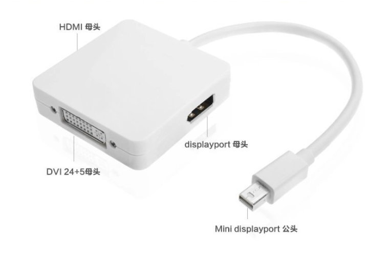3in1 Mini Displayport to DP HDMI DVI Adapter Cable for MAC Pro AIR CA1T Consumer Electronics