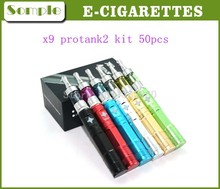 x9 Variable voltage battery protank 2 cigarettes kits x6 ungrade x9 kits protank 2 vapor e-cigarette atomizer with box 50pcs/lot