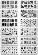 1pcs Latest Nail Template Cooi Series Nail Art Plate Stainless Steel Image Konad Nail Art Stamping