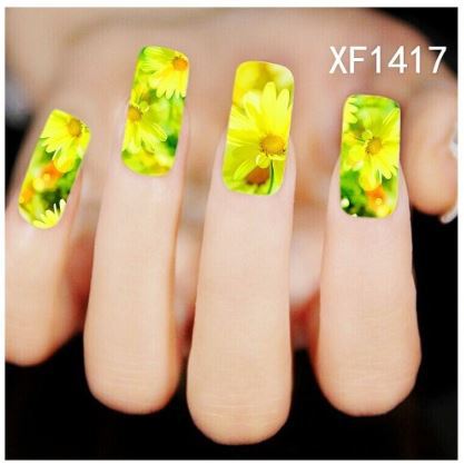Temporary nail wraps Water Transfer Nail Sticker Chain Beauty Flower Wraps Foil Nail Art Decals Nail