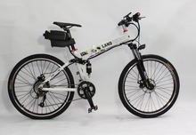 White Color Cool Electric Bike 36V 350W Electric Bicycle, Foldable Frame with 36V 12Ah Seatpost Lithium Battery