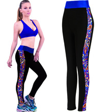 2015 Fashion New Woman Spring printing Sport Capris Nine Leggings High Waisted Workout Fitness Legging Exercise