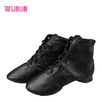Jazz dance shoes men leather Fashion Womens Leather With Net Upper Dance Sneakers Jazz dance shoes men leather