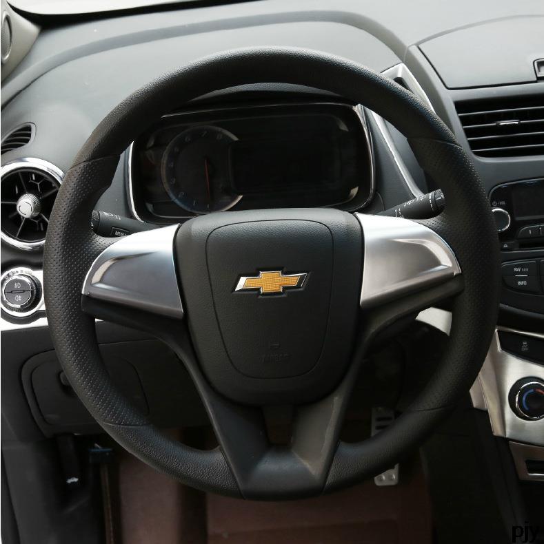 Car Steering Wheel ABS Chrome Decoration Cover trim 2pcs for 2014 Chevrolet Trax High match