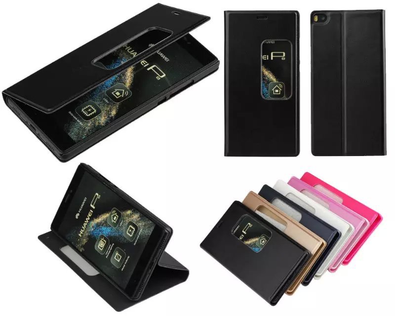 2015 New Ultra Thin PC Leather Case For HUAWEI P8 Stand Wallet Book Case Flip Cover
