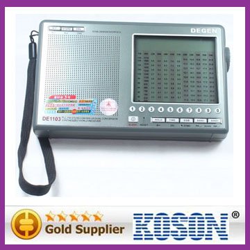 Guaranteed 100% DEGEN DE 1103 PLL FM Stereo AM MW SW LW SSB Dual Conversion Synthesize Digital World Radio KS1212(China (Mainland))