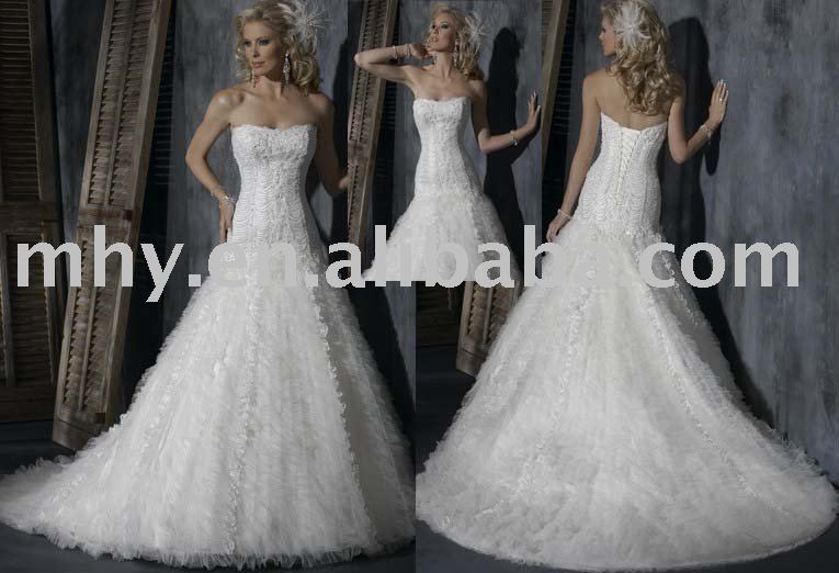 2011 popular feather wedding dressesConstance bridal gowns MGS266