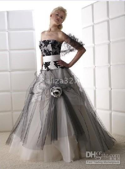 Romantic Black lace bridal wedding dress Gown SzCustom A33
