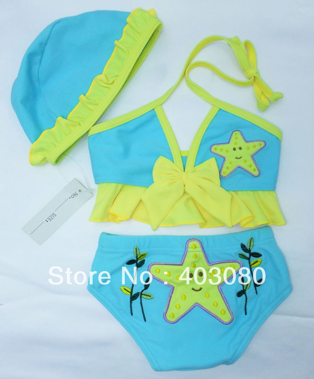 2012 newest swimming Children 3 suit bikini,girl swimsuit,kid swimsuit,Free shipping,wholesales