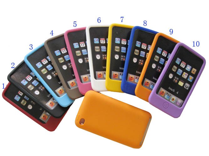 NEW Silicone Case Cover Skin silicone skin for iPod Touch 4 4th 50pcs/lot Free shipping(China (Mainland))