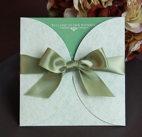 Customize Invitation card Wedding invitation E056green color with 