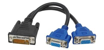 12pcs 24+5 DVI-I Male to 2 VGA Female Adapter Splitter Cable  free ship