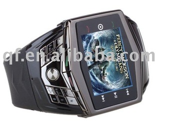wholesale and retail GD910 Quad Band Ultra Thin Flat Touch Screen Watch mobile Phone (2GB TF Card)