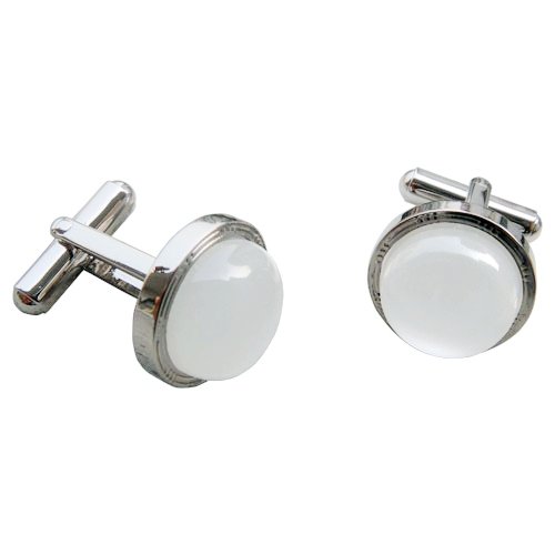stainless steel man's cufflinks cuff links roundish Cat's eye stone simple fashion in stock(China (Mainland))