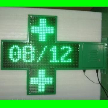 P16mm 48*48pixel double sides green outdoor led cross board,free shipping to Italy and France(China (Mainland))