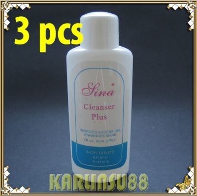 FREE SHIPPING 3 x UV Nail Art Gel Cleanser Remover Manicure Acrylic K376(China (Mainland))