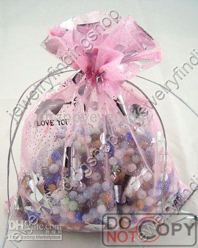 wholesale 220pcs Organza Sweetheart Jewelry Wedding Gift Pouch for small jewelry(China (Mainland))