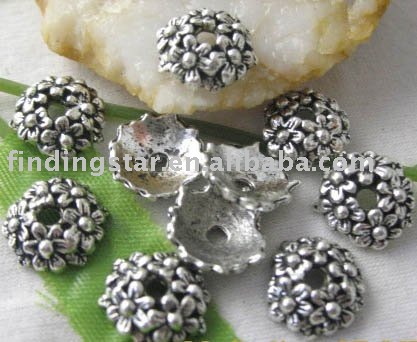 FREE SHIPPING 240pcs Tibetan Silver flower bead caps A1650(China (Mainland))