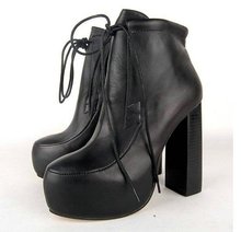Wholesale/retail Fashion high boot leather ankle winter boots Black AW004