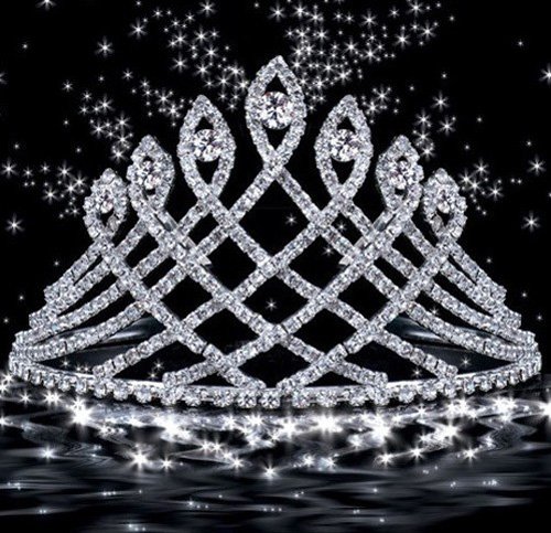 classic big rhinestone bridal crown tiara bridal accessories wedding crown