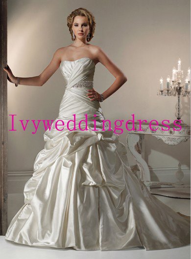 Taffeta Simple Design All Size Bridal Wedding Dress