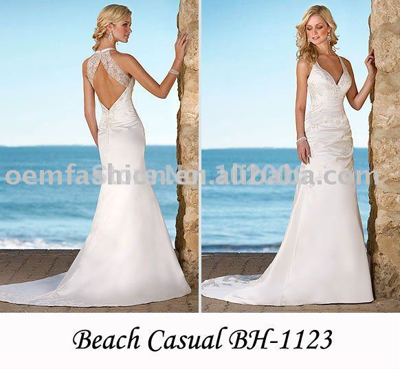 Romantic Satin Beach Wedding Dress BH1123