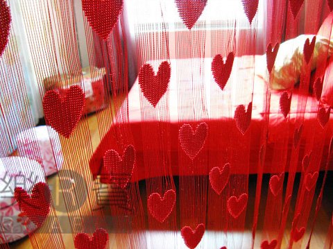 red love line curtain 2.8m*2.8m red love line curtain 2.8m*2.8m