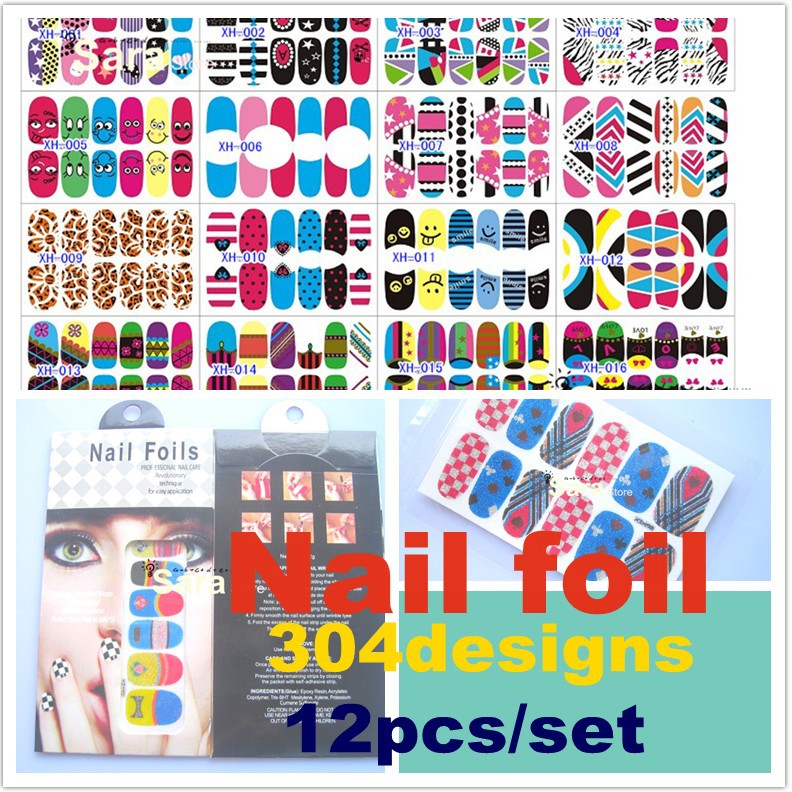 Free Express 600 styles available Trendy nail wraps/nail art sticker