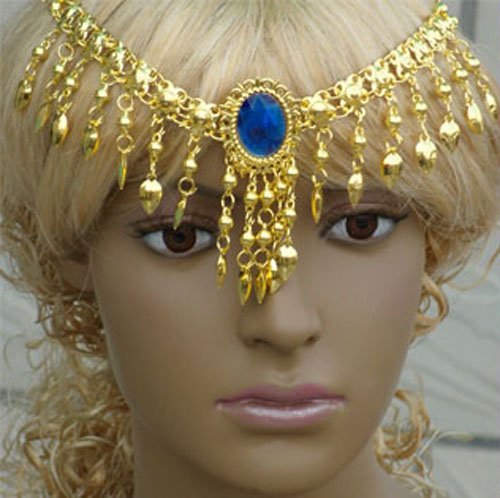 Free shipping 100pcs lot Luxurious belly dance accessories DOUBLE USE necklace headwear ornaments dancing decorations pendant