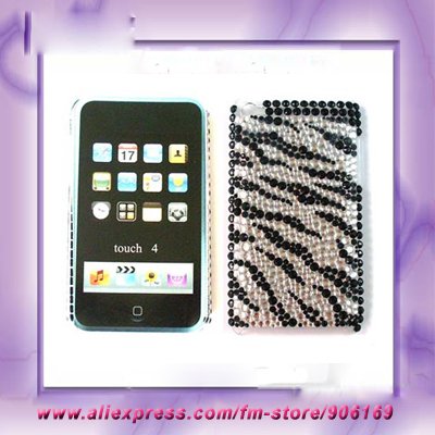 Ipod Zebra on Free Shipping For Ipod Touch Case Zebra Bling Rhinestone Plastic Hard