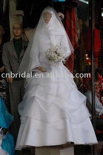 arabic bridal wedding dresses long sleeves organza muslim wedding dresses 