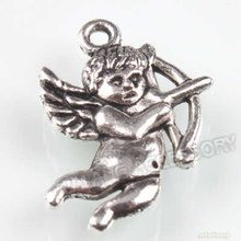150pcs/lot Cute Alloy Antique Silver Cupid Shape Dangle Wholesale Pendant Fit Necklace&Bracelet&Jewelry DIY 22*16*2mm 140191
