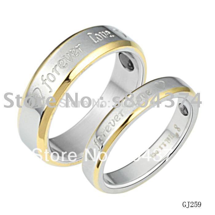 Wholesale FREE SHIPPING fashion Lovers'jewelry stainless steel couples ring