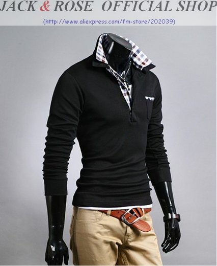 100% cotton Men's Long sleeve POLO Shirt suppliers/manufacturers M/L/XL Free Shipping(China (Mainland))
