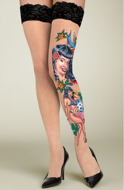 FREE SHIPPING women tattoo stockings woman fashion silk socks with tattoos